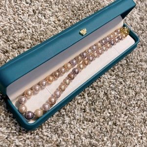 Real multi color pearl necklace